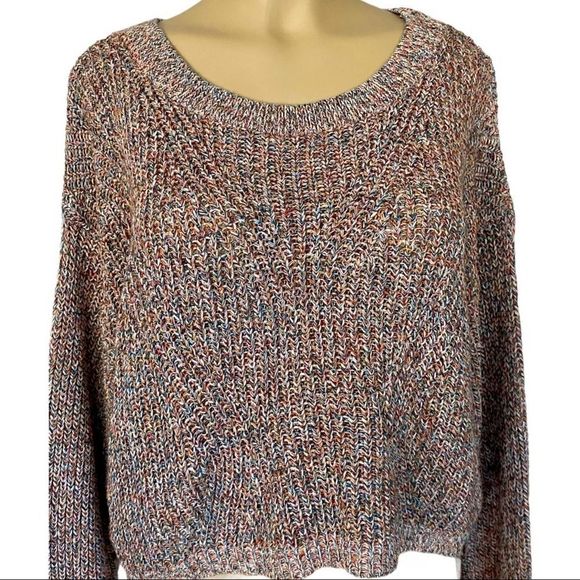 Express Multicolor Knit Twist Keyhole Back Sweater ** EUC ** - Picture 2 of 5
